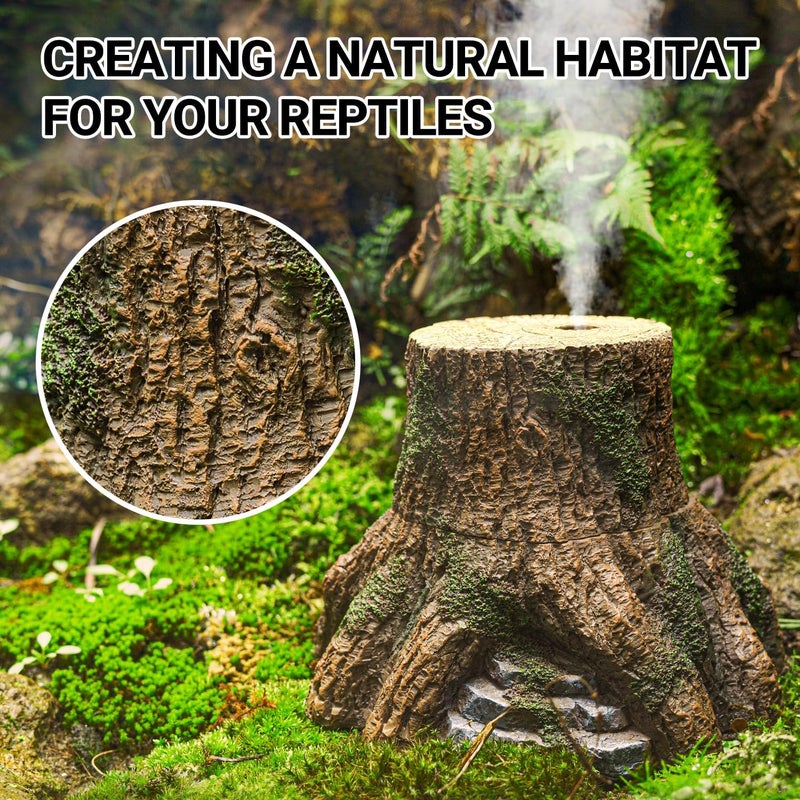 REPTIZOO Reptile Humidifier Fogger, Tree Trunk Humidifier with Top Mist Outlet, 1000ml Detachable Terrarium Humidifier Reptile Misting System Terrarium Decoration - Image 4